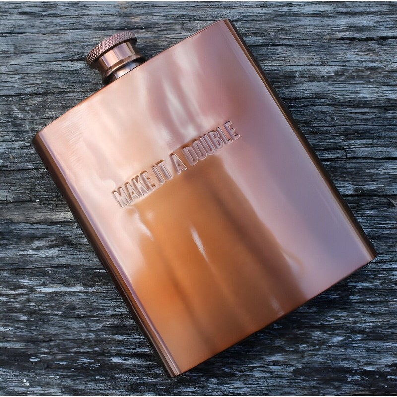 W&P MAS-FLASK Copper Pocket Hip Flask, Leakproof, Stainless Steel, Travel