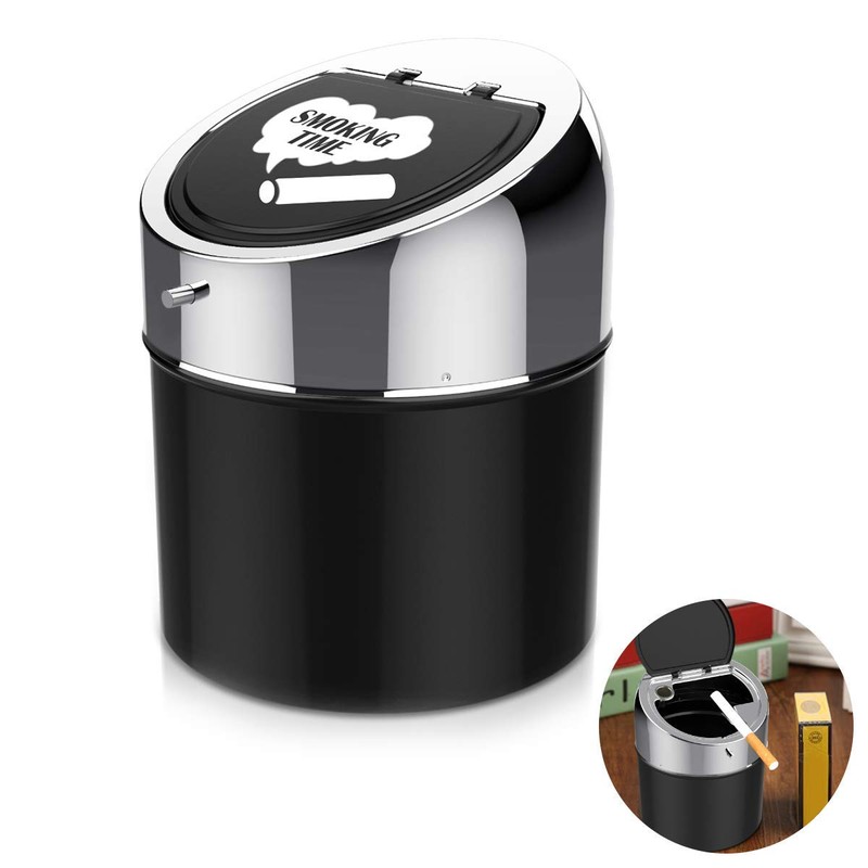 LegendTech Stainless Steel Ashtray with Lid, Portable Windproof Ashtray Large