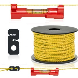 Mason's Cord – Cord Tensioner – Line Spirit Level Set Consisting of Mason's Line (Directional Cord) Masonry Line Tensioner (Cord Tensioner) Mobile Line Spirit Level