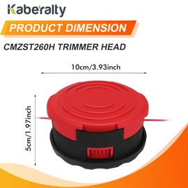 Kaberalty CMZST260H Replacement String Trimmer Spool Head Compatible with Craftsman CMCST920 & CMCST960 Series String Trimmers with Pre-Wound 0.080" 20ft Line