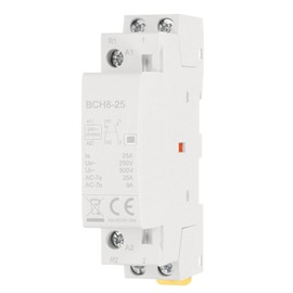 sourcing map AC Contactor 25A 2 Pole 1NO 1NC 24V Load and Lighting Circuit Control DIN Rail Mount