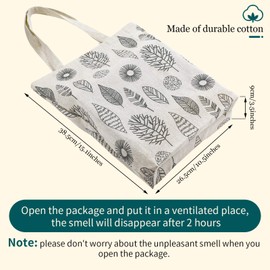 Weewooday 4 Pieces Reusable Tote Bags Canvas Tote Bags Canvas Reusable Shopping Bags Makeup Bags for Girls Women (Classic Style)