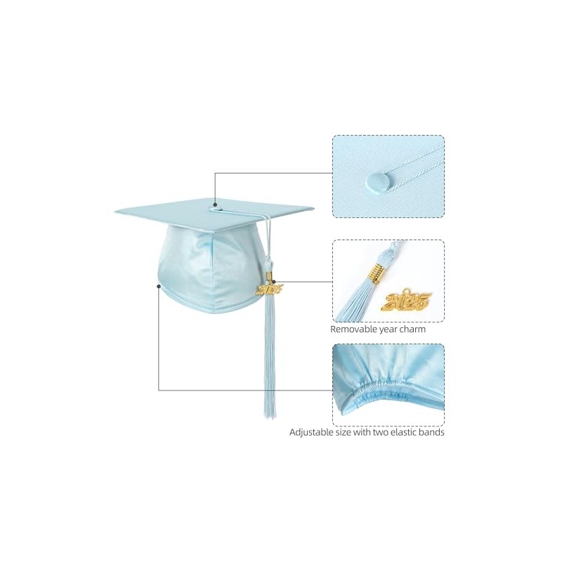D DODOU Kindergarten Graduation Cap for Kids Shiny Preschool Cap