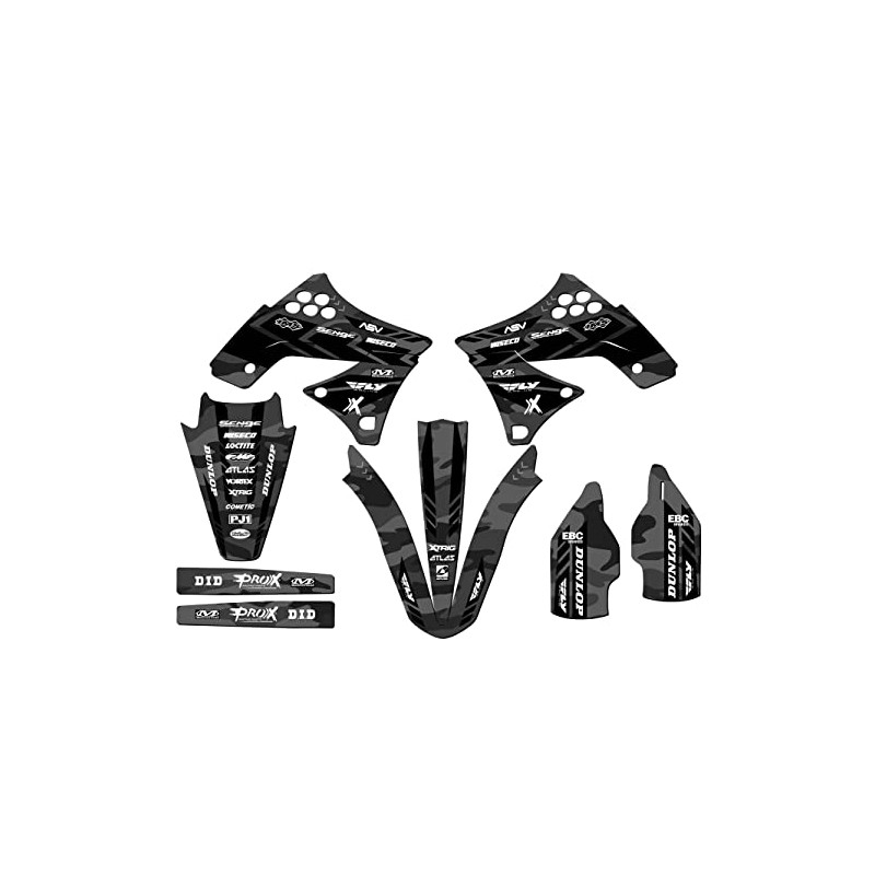 2009-2012 KX 250 F Apache Grey Senge Graphics Base Kit