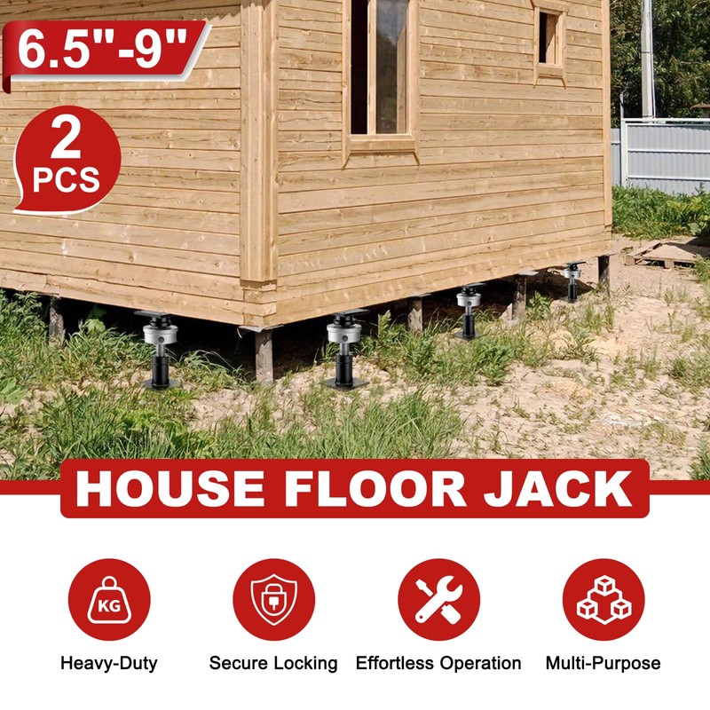 Screw Jacks Home Leveling, 6.5-9" House Floor Jacks, 22,046LBS