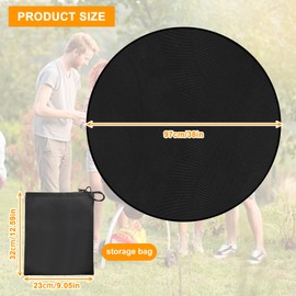 Longzhuo Fire Pit Mat, 38 Inch Waterproof Firepit Mat, Firepit Mat for Fireplaces Hearth, High Temperature Resistance Fire Pit Mat, Thicken Protective Mat for Decking, Grass, BBQ, Grill, Camping