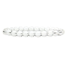 Natural A Grade Clear Quartz Gemstone 8mm Round Beaded Healing Crystals Stretch Bracelet 7" Unisex