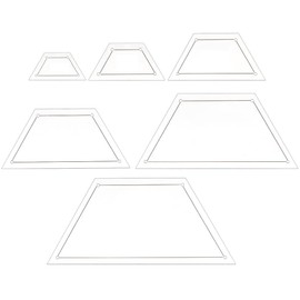 BENECREAT 6pcs 1/2/3/4/5/6 Inch Acrylic Quilting Template, Half Hexagon Rulers Clear Patchwork Quilt Supplies for Cutting Patterns, Sewing, and DIY Blanket Making Projects