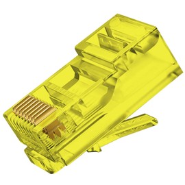 Spetstech RJ45 Connectors 50-Pack Cat 6 PASS - Through Connectors (Cat 6 Ends / Cat6 Plugs / RJ45 Modular Plugs/Ethernet Connectors) for Ethernet Cables (50, Yellow)