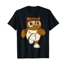 Cartoon Owl Running Playful Character For Kids T-Shirt