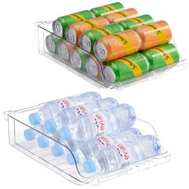 BIINONE Width Adjustable Soda Can Dispenser for Refrigerator, Fridge Beer Expand Organizer & Stackable Drink Organizer for Fridge-2 Pack