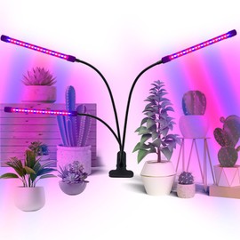 Kingshowstar Grow Lights for Indoor Plants,Full Spectrum Seedling Grow Light Clip on Plant Light with Blue Red LEDs, 3 9 12H Timer, 9 Dimmable Level,3 Switch Modes,3 Heads
