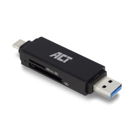 ACT SD Card Reader USB C, Supports USB and USB C 3.0, Universal SD Card Reader, Micro SD/SD/SDHC/SDXC/T-Flash, USB C Card Reader - AC6375