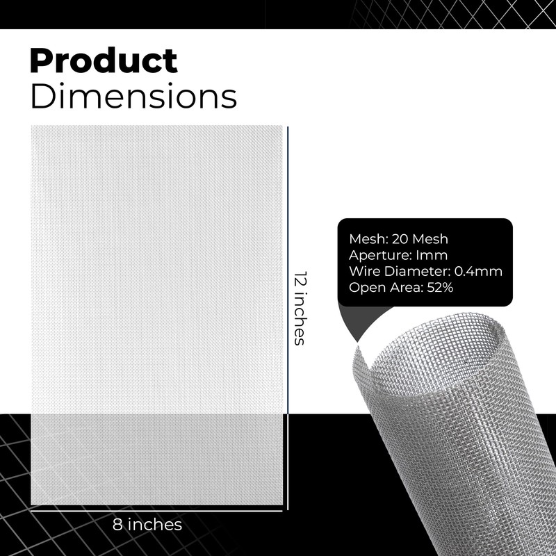 Californistan 6-Pack Wire Mesh Screen 12×8 Inch – 20 Mesh