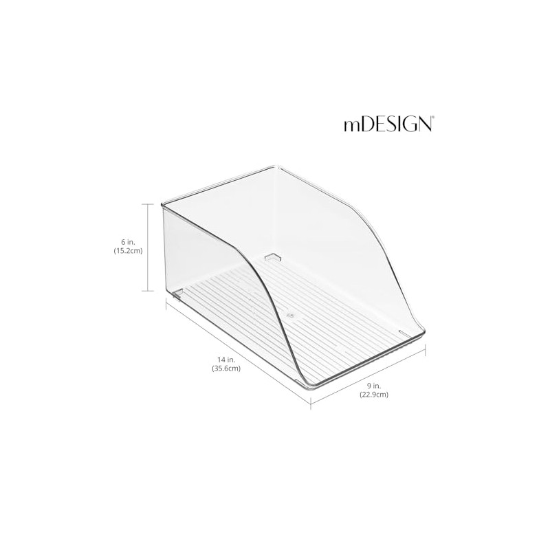 mDesign Small Plastic Water Bottle Stackable Storage Organization Bin with