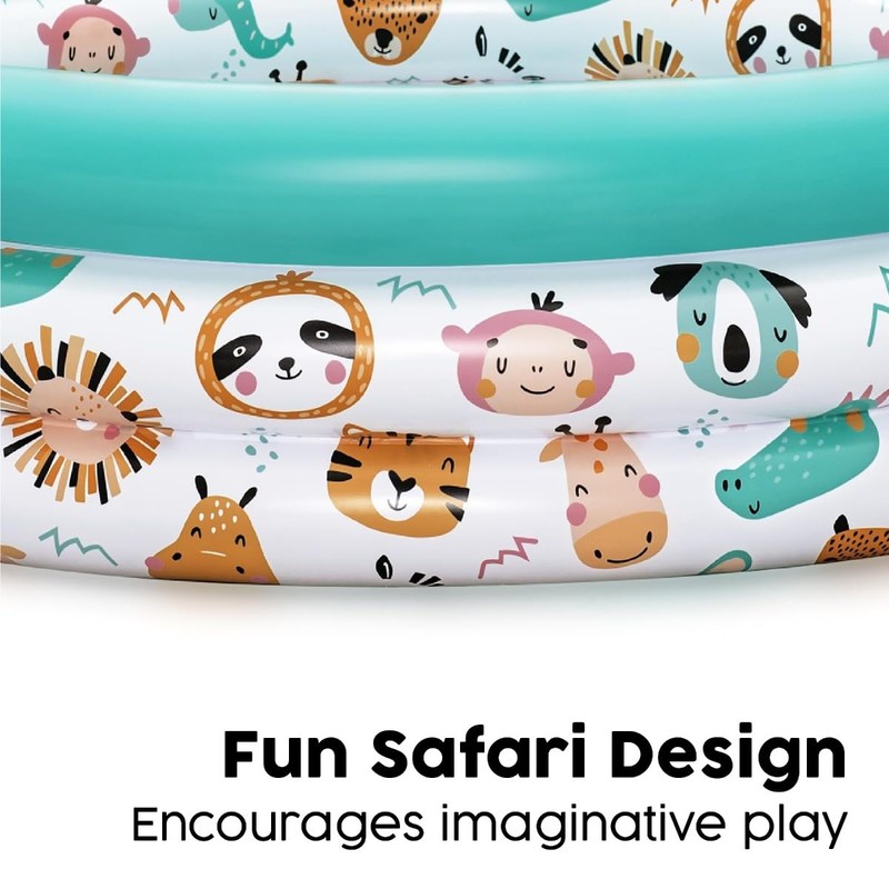 Bestway Safari Pals Kids Paddling Pool, Inflatable Paddling Pool, Kiddie