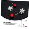 FOMIYES 2Pairs Elegant Snowflake Tassel Pearl Earrings Asymmetrical Chic Ear