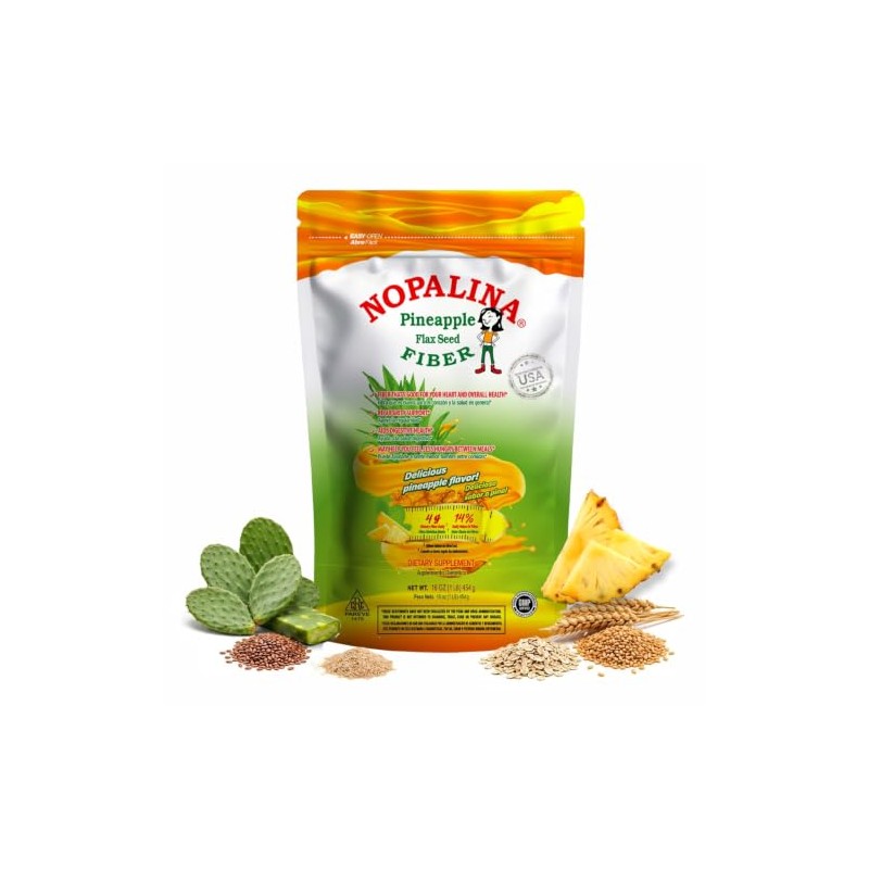 Nopalina Piña 454 g Suplemento Alimenticio de Fibra con Linaza