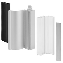 3-inch Aluminum Frameless Shower Door Handle with Metal Strike Plate and 3-inch Shower Door Magnet. Suitable for Glass Doors with thicknesses of 1/8 inch, 5/32 inch, 3/16 inch, and 1/4 inch