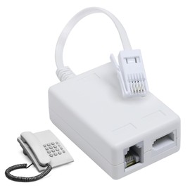 FunWorth ADSL Microfilter Splitter, BT Plug to RJ11 Broadband Filter, Compatible with BT, Sky, TalkTalk, EE, Vodafone, Noise-Free Internet & Phone Line Adapter for Routers, Fax, Alarms