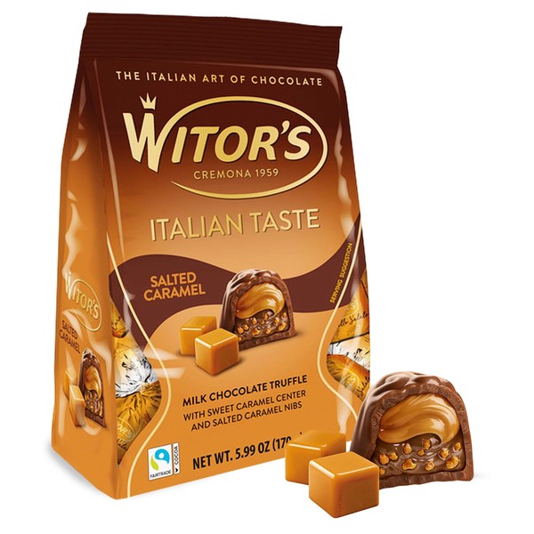 Witor's Chocolate Bags, Chocolate Truffles with Creamy Filling and Caramel