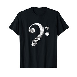 Skull Bass Musical Bass Clef T-Shirt