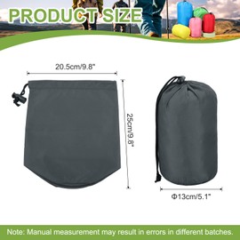 sourcing map 5.1x8.1x9.8 Stuff Sack, Nylon Water Resistant Portable Drawstring Dust Flap Bags Stuff Sack Ultralight Dry Bag for Camping Hiking Backpacking Traveling, Gray