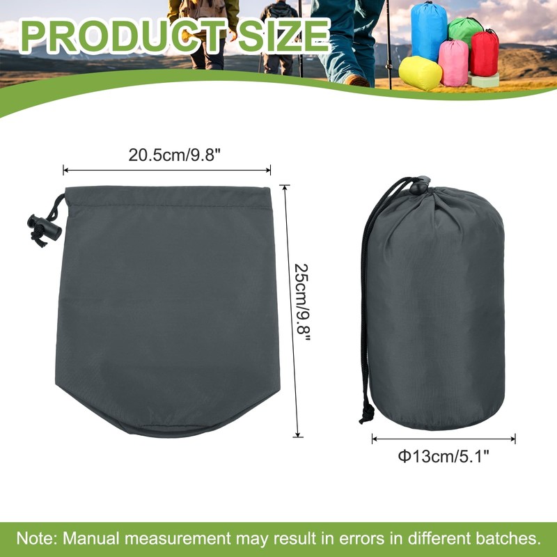sourcing map 5.1x8.1x9.8 Stuff Sack, Nylon Water Resistant Portable Drawstring