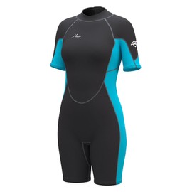 Hevto Wetsuit Women Shorty 2mm Neoprene Back Zip Short Wet Suit in Cold Water for Swimming Surfing Diving (W1S-Blue, 10)