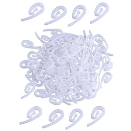 PLASTIFIC Plastic Curtain Hooks Glider Hook White Plastic Curtain Hooks For Window Curtain, Door Curtain and Shower Curtain Hooks Gliders for Curtain(Pack of 100)