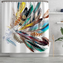 Unbranded Feathers Shower Curtain for Bathroom Modern Vintage Decor Waterproof 72-Inche