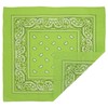Lime Green Paisley Bandanas - Dozen Packed 22x22