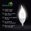 Bioluz LED Light Bulb 40W Candelabra LED Bulbs w/Flame Tip,