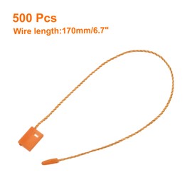 sourcing map 500Pcs Nylon Hang Tag String 6.7Inch Snap Lock Pins Loop Price Tag Fastener Plastic Tags Ties Tag Tags for Clothes String Tags Tags with String Orange