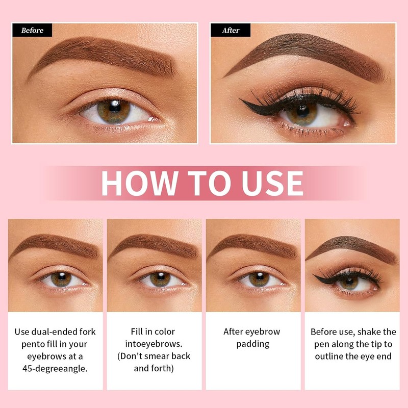 Lápiz de Cejas 2 en 1 con Gel Impermeable –