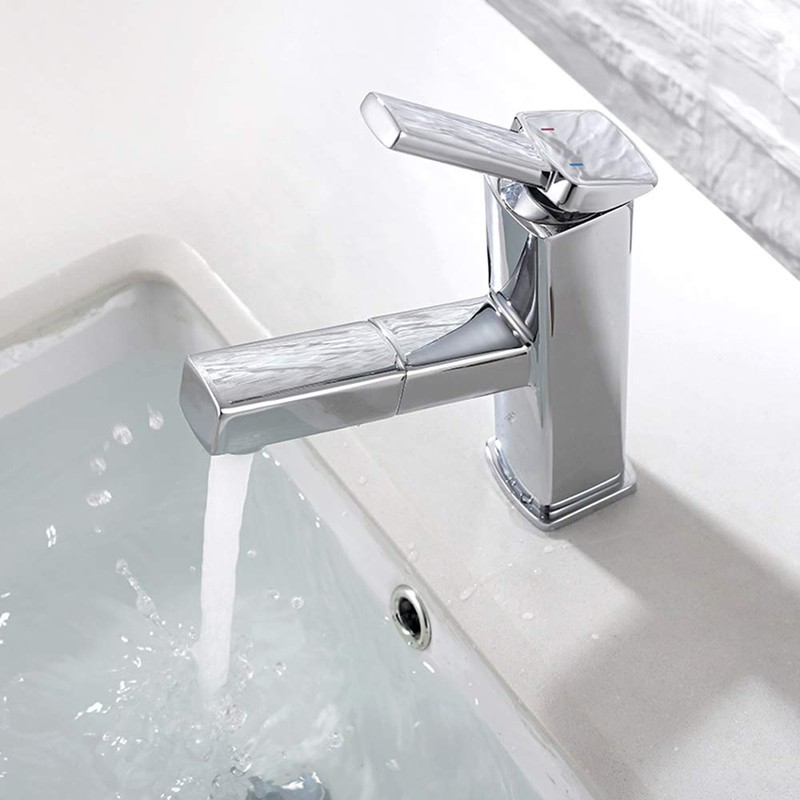 KAIYING Bathroom Sink Faucet with Pull Out Sprayer, Single Handle
