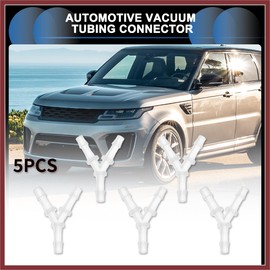 HEROFFIX Automotive Vacuum Tubing Connector, 3/16" Car Y Shaped 3 Way Vacuum Line Fittings Plastic Translucent, 5 Pcs Replace Parts