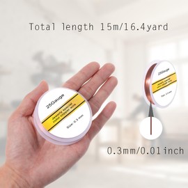 29Gauge Copper Wire for Jewelry Making, Thin Pure Copper Wire Bendable Jewelry Wire, Rose Gold Beading Wire Craft Wire Resilient for Gardening Earrings Pendants DIY Crafts (1Roll, 49 FT)