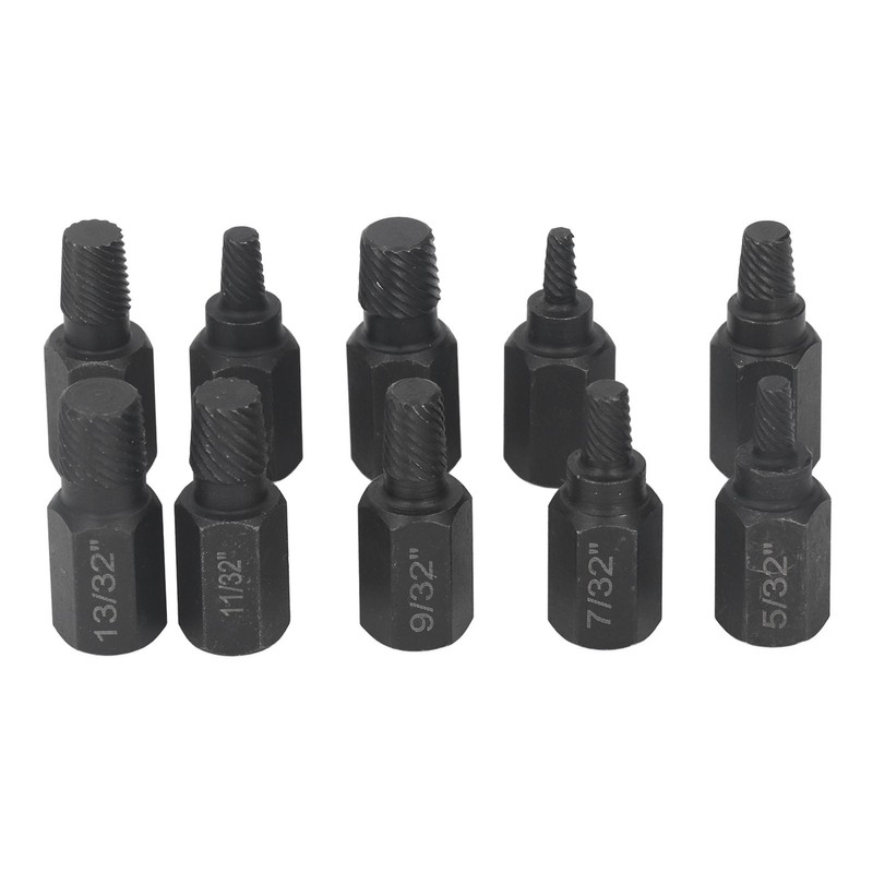 10Pcs Broken Screw Extractor Set 1/4 7/32 3/16 5/32 1/8