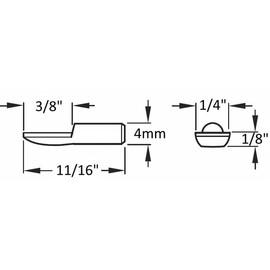 4mm "Spoon" Style Cabinet Shelf Support Pegs - Antique Bronze - Package of 50