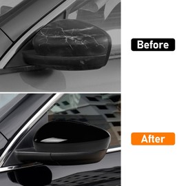 Compatible with Ford Escape SE/SEL Left Driver Side Mirror Cap Cover 2020 2021 2022 2023 2024, Glossy Black Side Door Rearview Mirror Cover Replacement WITHOUT turn signal light