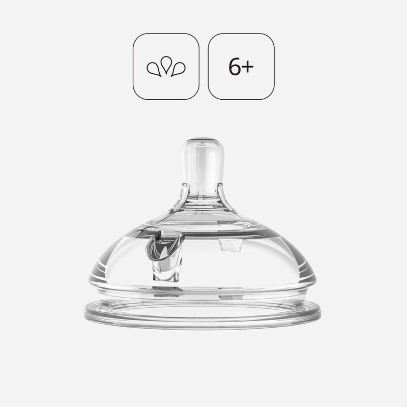 Comotomo Silicone Replacement Nipple, Fast Flow, 6+ Months, 2 Count