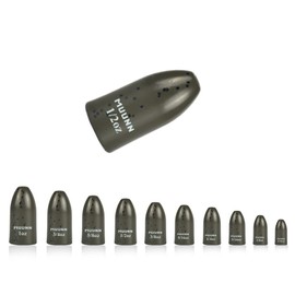MUUNN 10 Pack Tungsten Worm Weights Fishing Sinkers, Tungsten Fishing Weights, Bullets Fishing Weights Bundle kit for Texas Rig and Carolina Rig(No Chip Green Pumpkin,1/16oz