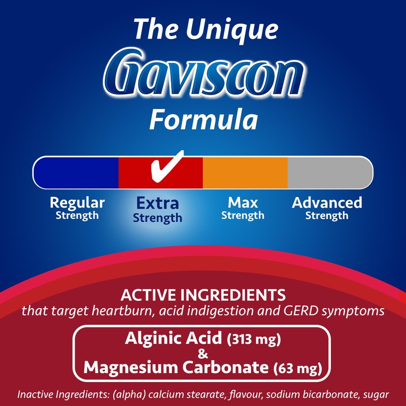 Gaviscon Extra Strength Peppermint 60 Tablets