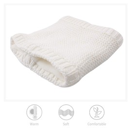 XIAOHAWANG Baby Winter Scarf Warm Kids Thick Knit Scarves Plush lining Double Layered Toddler Neckerchiefs lovely(White 1)