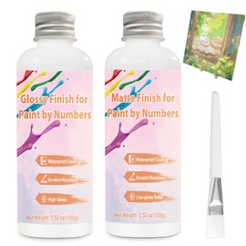 WAN2TLK Painting by Numbers for Adults Sealer Kit, Designed for Paint by Number, Non Yellowing Scratch-Resistant Dries Clear for Adults Beginners - 100g Gloss Finish+100g Matte Finish+Brush
