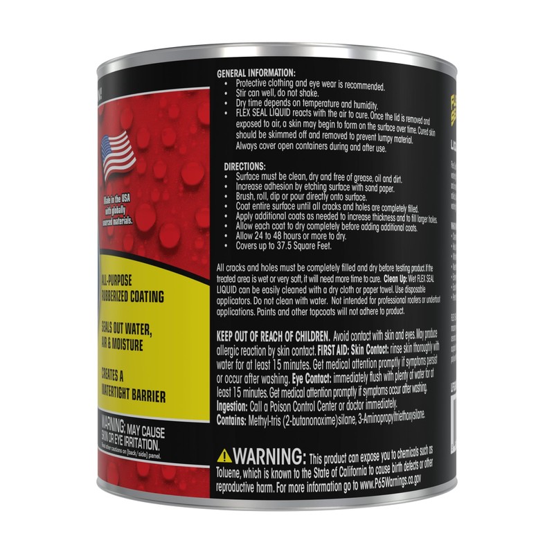 Flex Seal Liquid, Rubber Coating Sealant, Waterproof, Flexible, Breathable, and