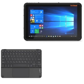 BoxWave Keyboard Compatible with MobileDemand T1540 Rugged Tablet - SlimKeys Bluetooth Keyboard with Trackpad, Portable Slim TouchPad - Jet Black