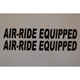 Air Ride Equipped Stickers(2 Pack) Vinyl Decals Choose Color & Size from 8" to 45" (X2V595) (10" X 1.5", White)
