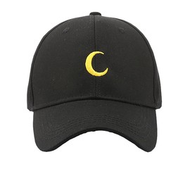 Furtony Cap Adjustable Hat Moon Pattern Embroidery Headwear Hats Hip-Hop Baseball Caps Cotton